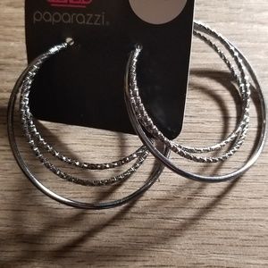 Gunmetal hoop earrings